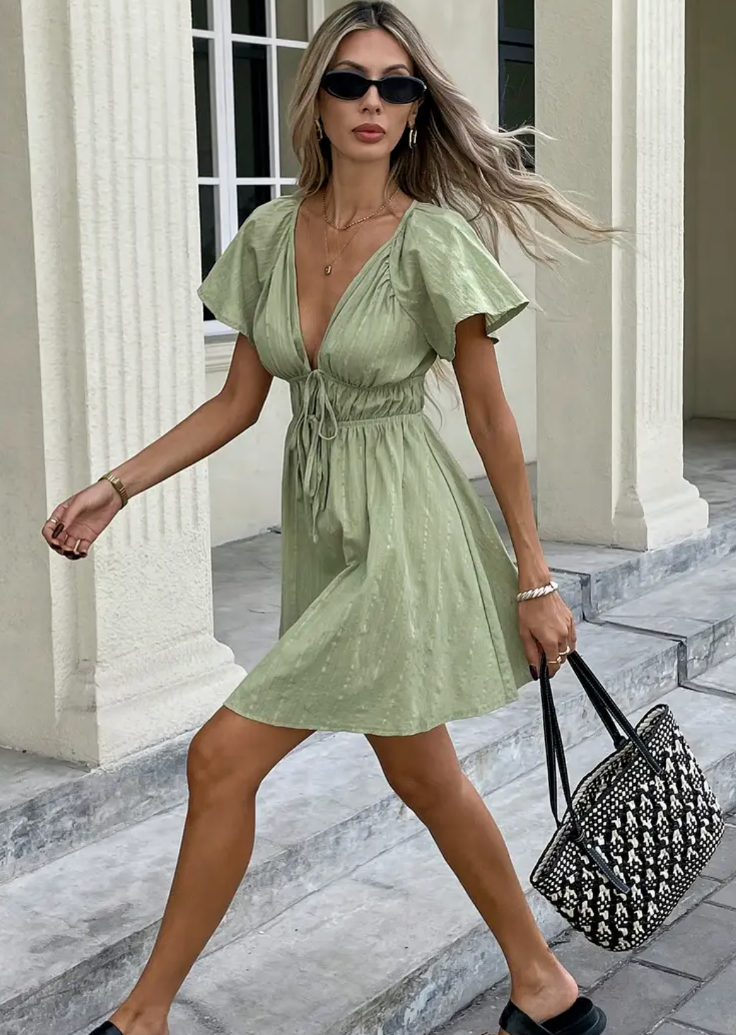 Balloon sleeve summer dress - Chistina