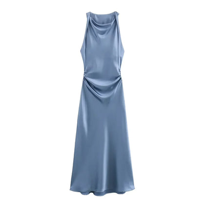 Chic Satin Midi Dress for Her | Maricar