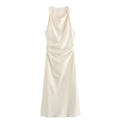 Chic Satin Midi Dress for Her | Maricar