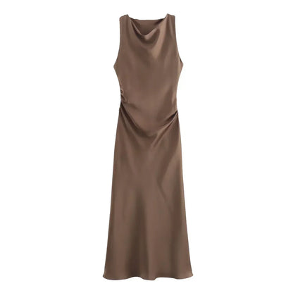 Chic Satin Midi Dress for Her | Maricar