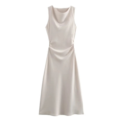 Chic Satin Midi Dress for Her | Maricar