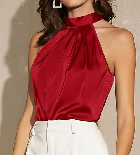 Halter neck satin elegant top | Matilda