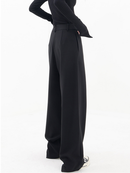 High - waisted unique design wide leg woman trousers | Adelina