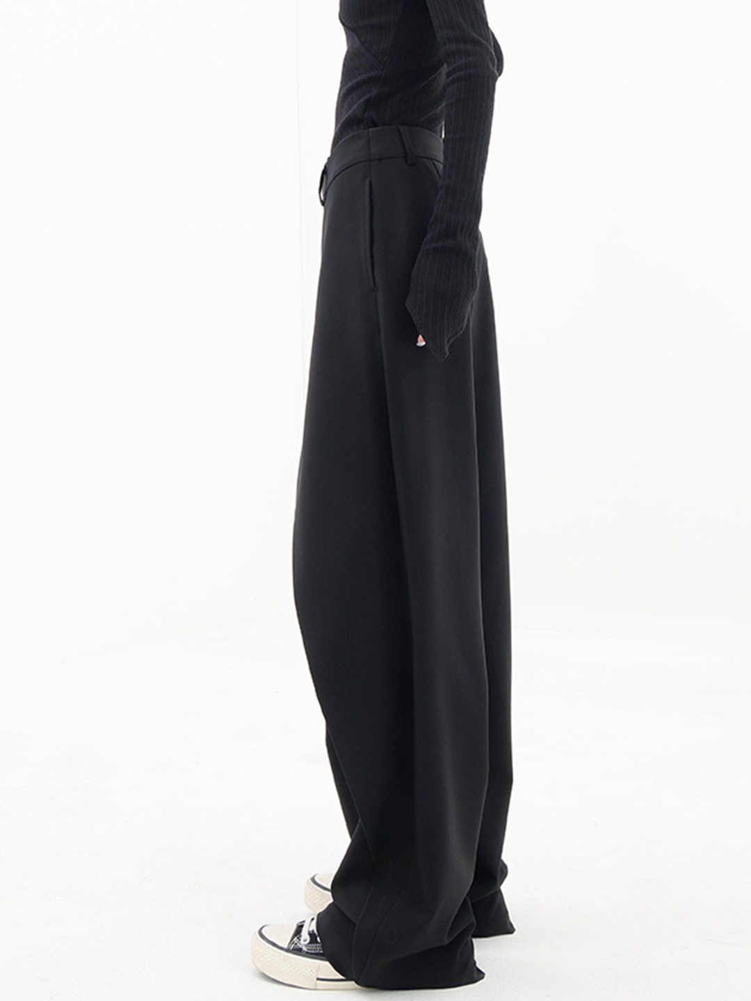 High - waisted unique design wide leg woman trousers | Adelina