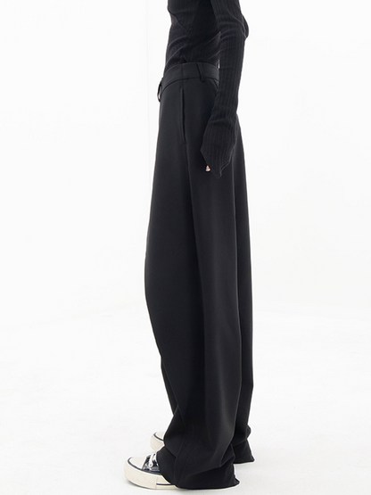 High - waisted unique design wide leg woman trousers | Adelina