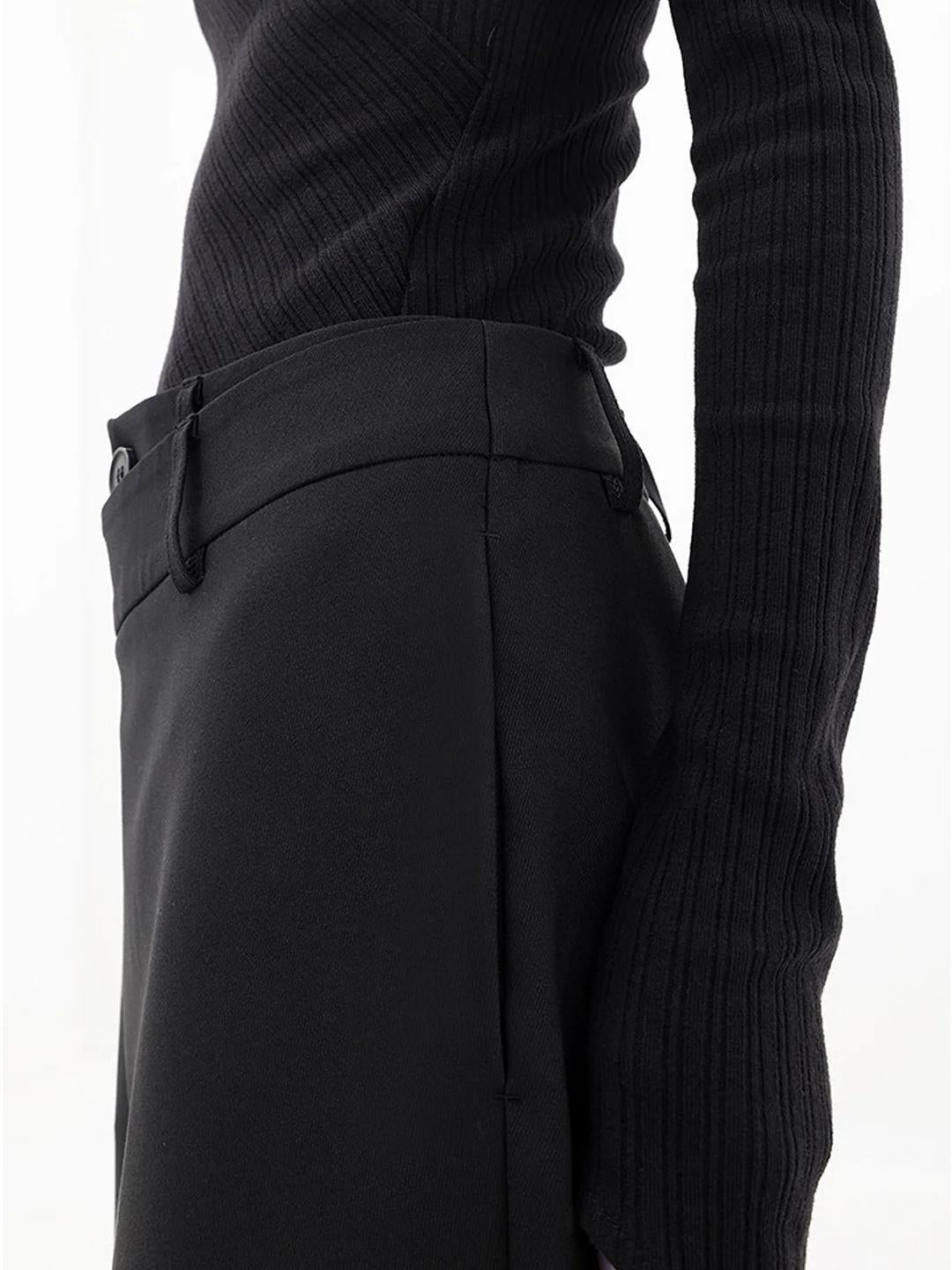 High - waisted unique design wide leg woman trousers | Adelina